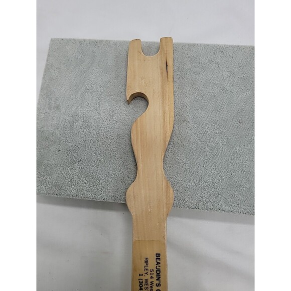 Vintage 1978 Push & Pull Handy Kitchen Oven Tool Solid Wood Advertising - Picture 2 of 9